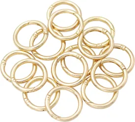 12pcs Trigger Spring O Rings Round Carabiner Clip Snap for Keyrings Buckle, Bags,Purses (Gold, 1 1/4 inch)