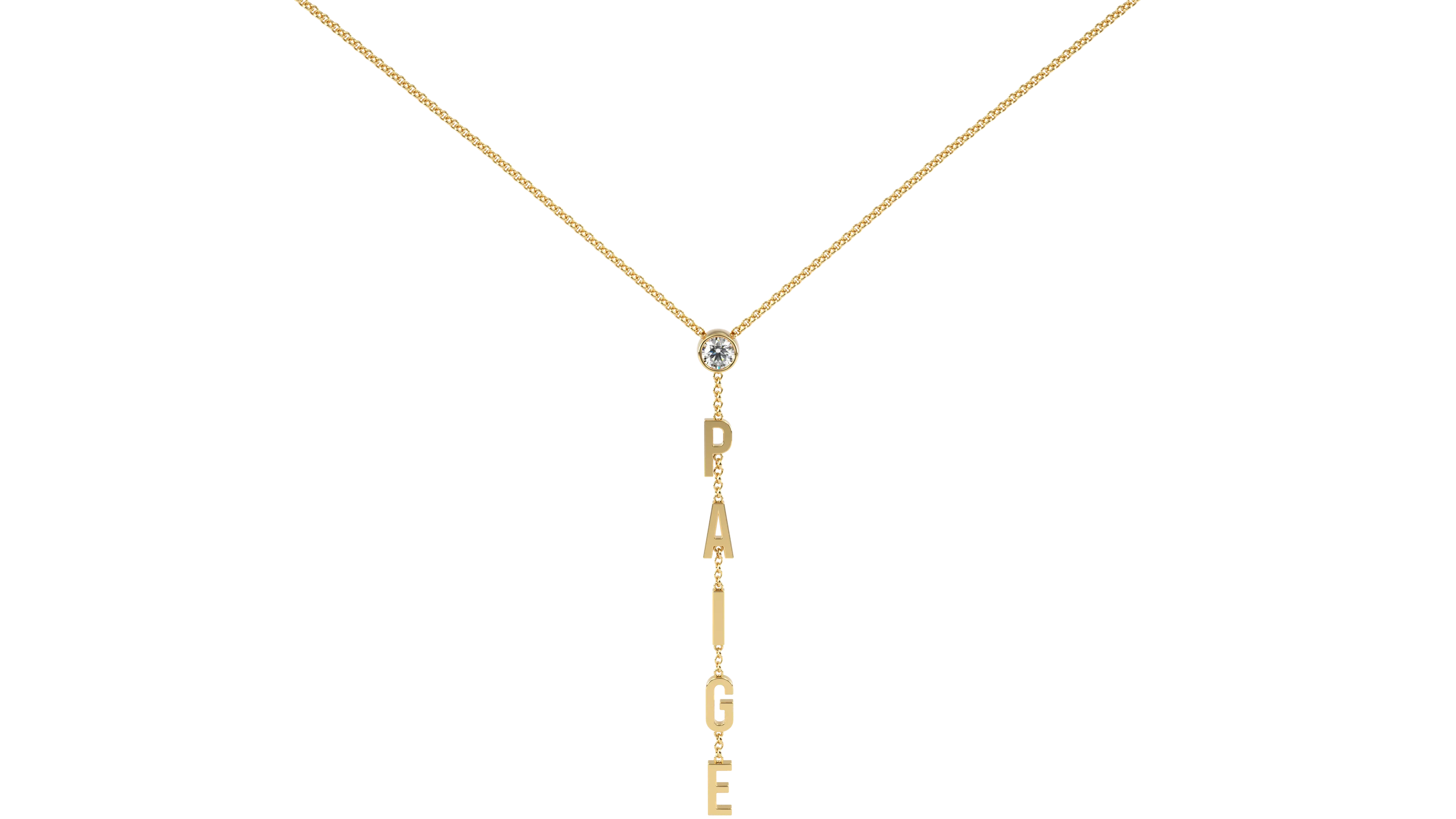 14k Name Lariat Necklace
