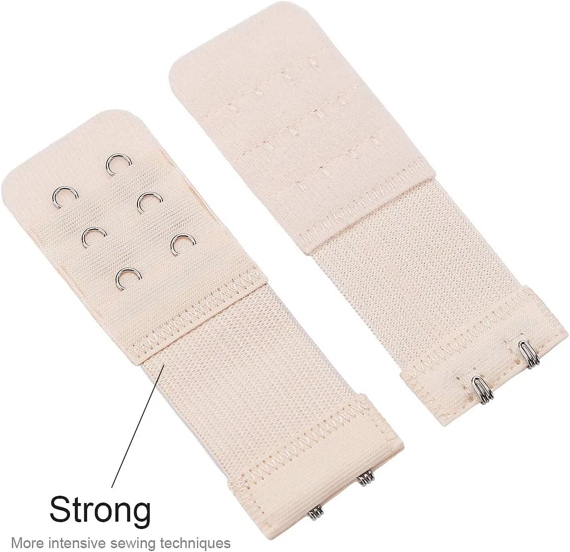 6 Pieces Women's Soft Comfortable Elastic Bra Extenders Bra Extension Strap 2 Hook 3 Row Lady's Bra Extender Bra Band