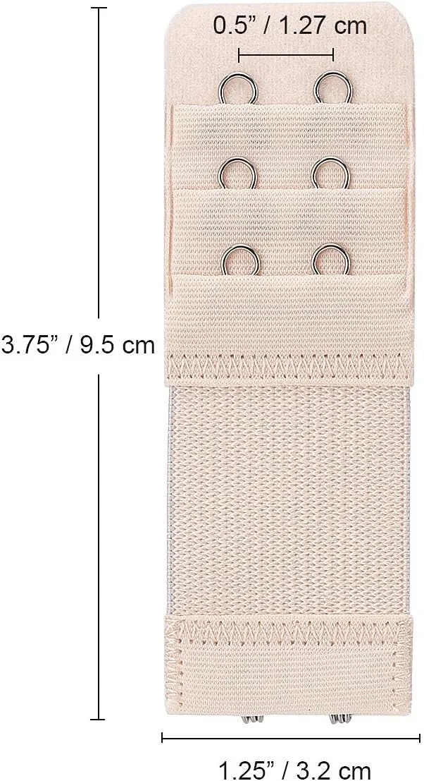 6 Pieces Women's Soft Comfortable Elastic Bra Extenders Bra Extension Strap 2 Hook 3 Row Lady's Bra Extender Bra Band