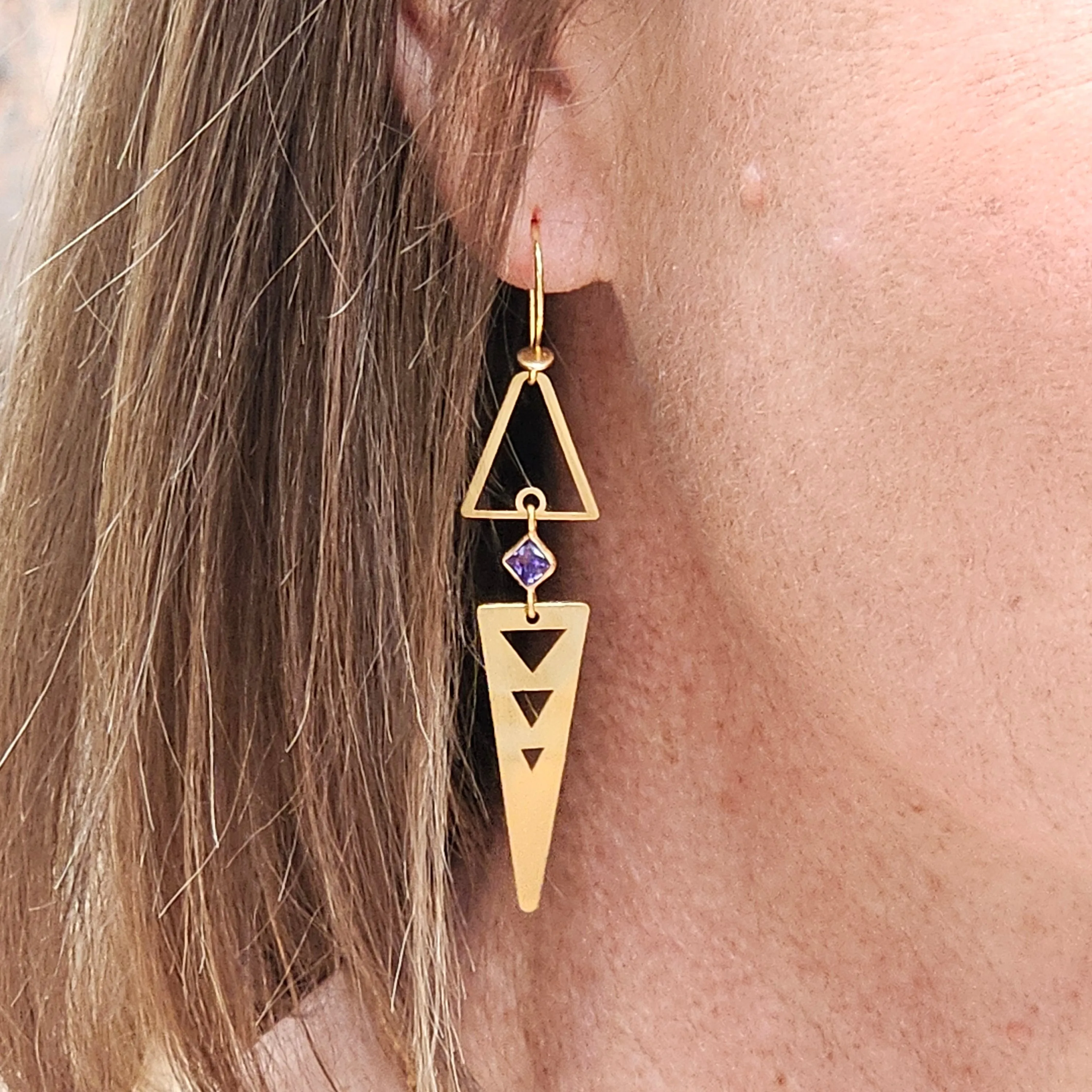 Amethyst Cosmic Diamond Earrings
