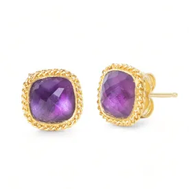 Amethyst Stud Earrings