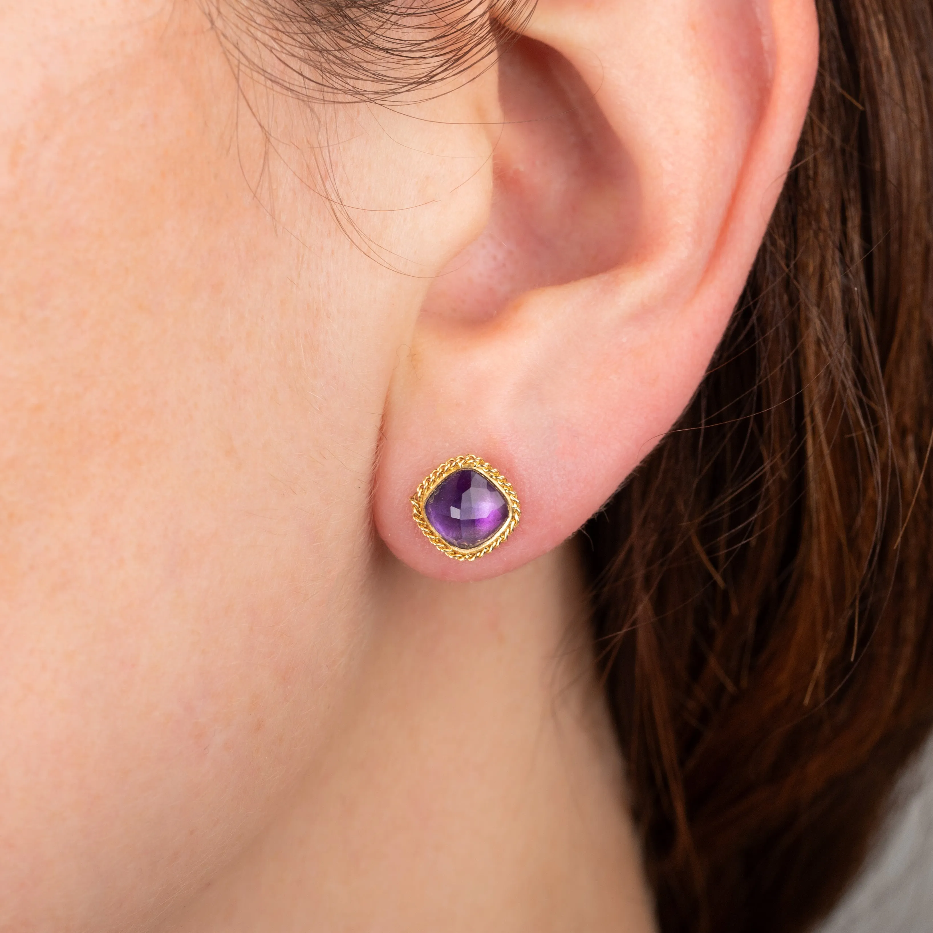 Amethyst Stud Earrings