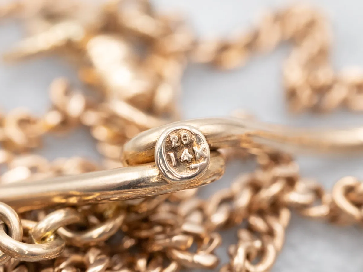 Antique Gold Double Hook Pocket Watch Chain