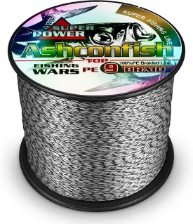 Ashconfish Braided Fishing Line- 9 Strands Super Strong PE Fishing Wire-Abrasion Resistant - Zero Stretch-Small Diameter-Multiple Colors, 100M/109Yds-300M/328Yds-500M/547 Yds -15LB 20LB to 310LB