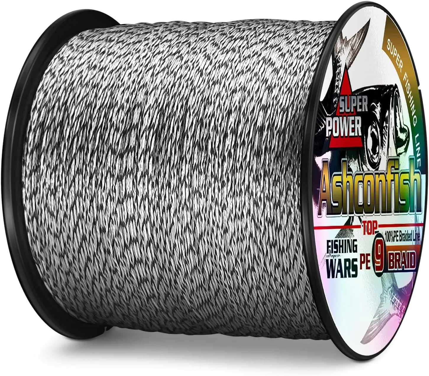 Ashconfish Braided Fishing Line- 9 Strands Super Strong PE Fishing Wire-Abrasion Resistant - Zero Stretch-Small Diameter-Multiple Colors, 100M/109Yds-300M/328Yds-500M/547 Yds -15LB 20LB to 310LB
