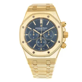 Audemars Piguet Men's Royal Oak Yellow Gold 41mm Blue Chronograph "Grande Tapisserie" Dial Watch Reference #: 26320BA.OO.1220BA.02
