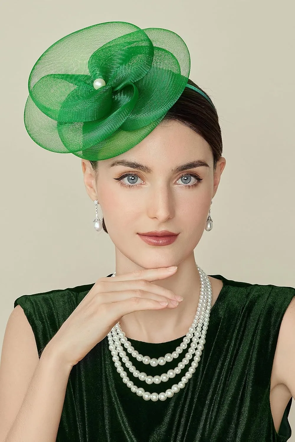 BABEYOND Fascinators Hats for Women - Tea Party Kentucky Hat Derby Headband Elegant Wedding Party Bride Hat with Hair Clip