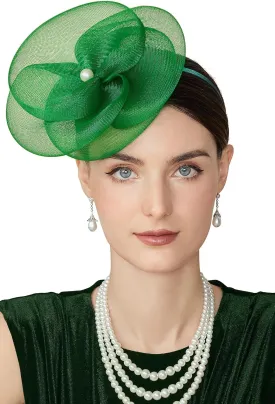 BABEYOND Fascinators Hats for Women - Tea Party Kentucky Hat Derby Headband Elegant Wedding Party Bride Hat with Hair Clip
