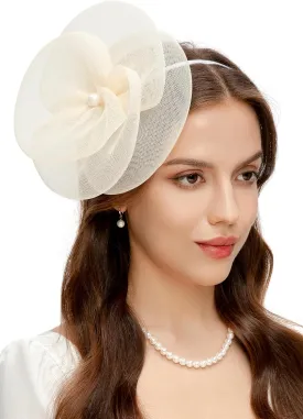 BABEYOND Fascinators Hats for Women - Tea Party Kentucky Hat Derby Headband Elegant Wedding Party Bride Hat with Hair Clip
