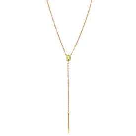 Baguette Lariat, Peridot, Gold