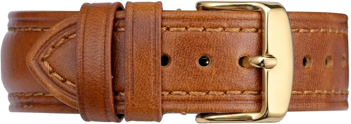 BISONSTRAP Retro Leather Watch Straps for Men, Oil Waxed Calfskin Replacement Band, Quick Release, Band Width 18mm 19mm 20mm 22mm