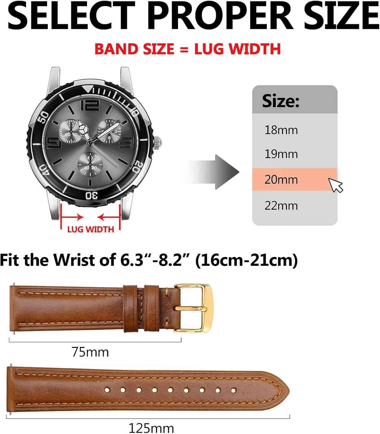 BISONSTRAP Retro Leather Watch Straps for Men, Oil Waxed Calfskin Replacement Band, Quick Release, Band Width 18mm 19mm 20mm 22mm