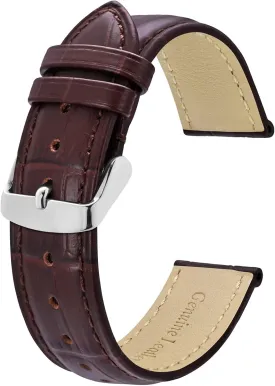 BISONSTRAP Watch Bands, Alligator Embossed Leather Watch Straps, Band Width- 18mm 19mm 20mm 22mm 24mm 26mm