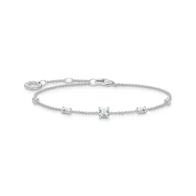 Bracelet with white stones silver
