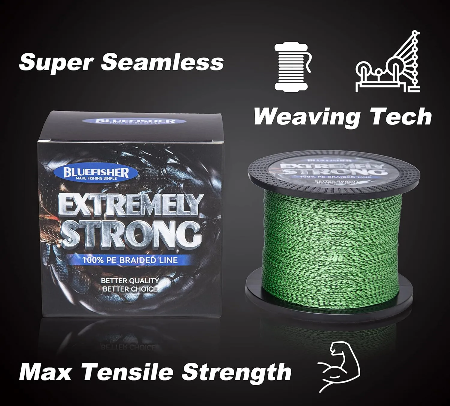 Braided Fishing Line - Extremely Strong - Zero Stretch- Smaller Diameter, 4 Strands 8 Strand 12 Strand 10LB-80LB 328Yds/546Yds