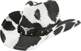 Cow Pattern Hat Women Funny Hat Autumn and Winter Fedoras Hat with Lanyard Fancy Dress for Beach Dress Up Birthday, As the Picture Shows