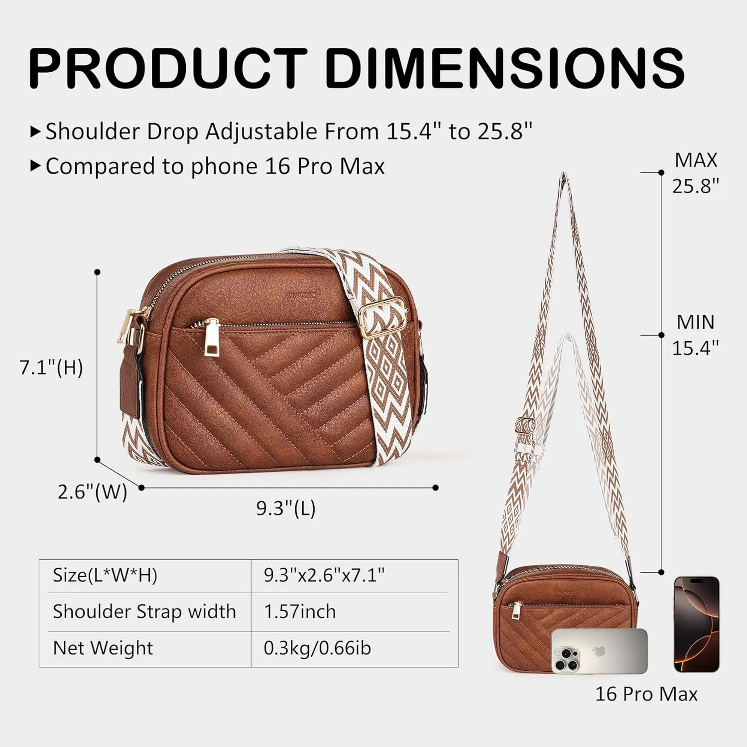 Crossbody Bags for Women Purses for Women Vegan Leather crossbody purse Handbags with Ajustable Strap
