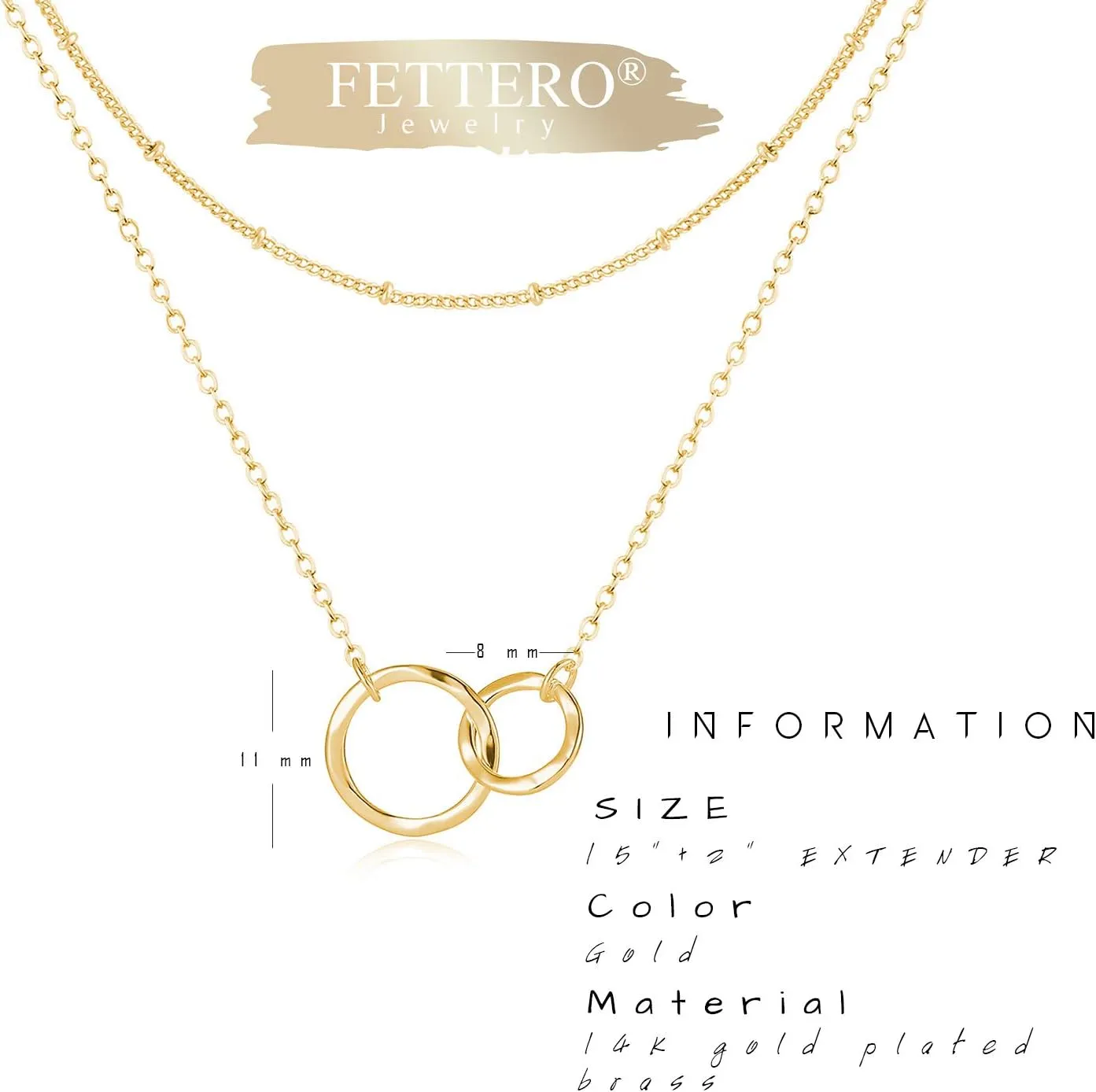 Fettero Pendant Necklace Gold Choker Layered Coin Open Karma Circle Full New Crescent Moon 14K Gold Plated Dainty Simple Moon Phase Jewelry for Women Gift