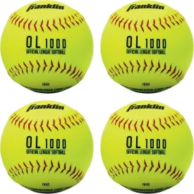 Franklin Sports Practice Softballs - OL1000 Fastpitch 12" Inch Yellow Softballs - Official Size   Weight Practice Balls for Youth   Beginner Players - 1 Pack, 4 Pack   12 Ball Bulk Packs