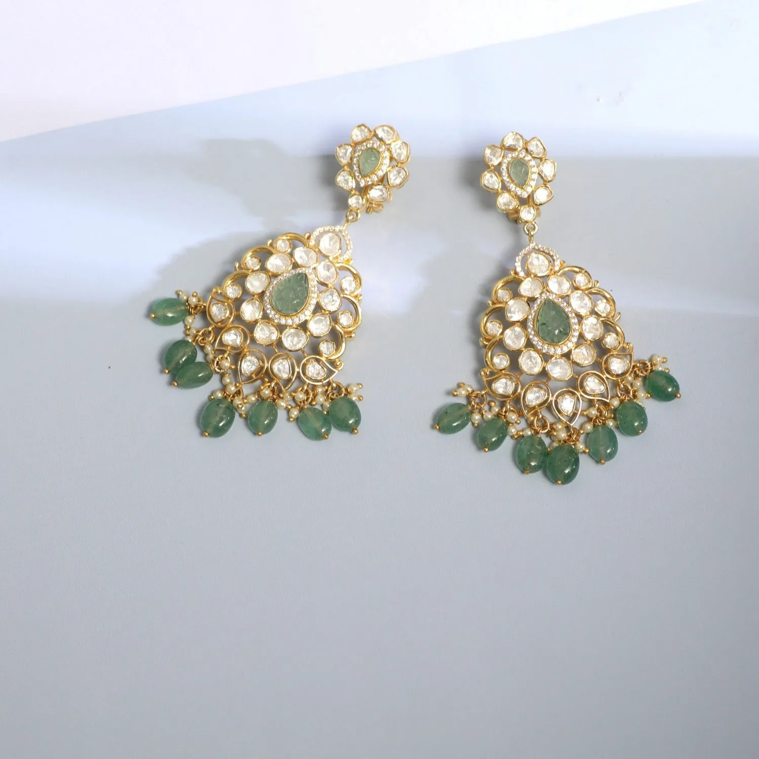 Gleam Floral Moissanite Silver Drop Earrings