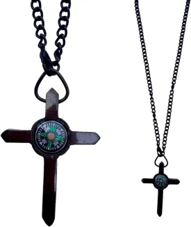 God's Way Compass Black Cross Necklace Pendant 12 inches Gift for him/her Gift to son/Daughter Gift to Mom/Dad