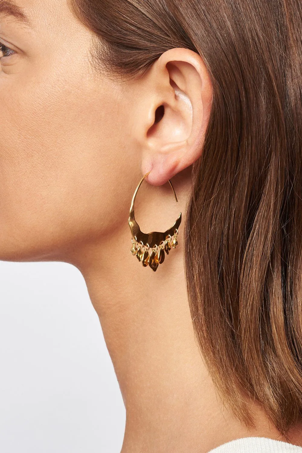 Gold Crescent Earrings