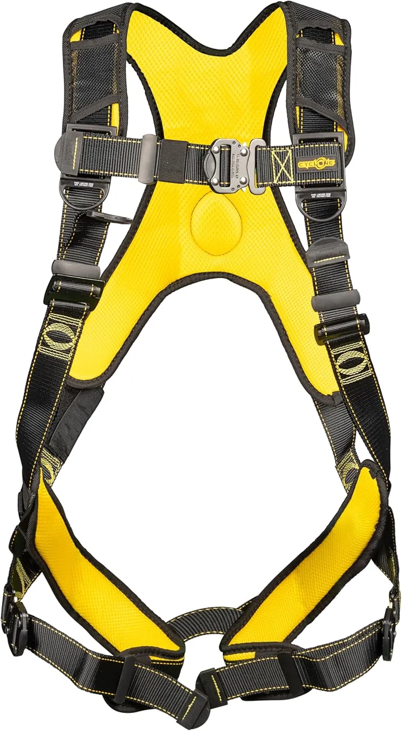 Guardian 21045 Cyclone Harness with QC Chest/QC Leg/No Waist Belt/Non Construction, Black/Yellow