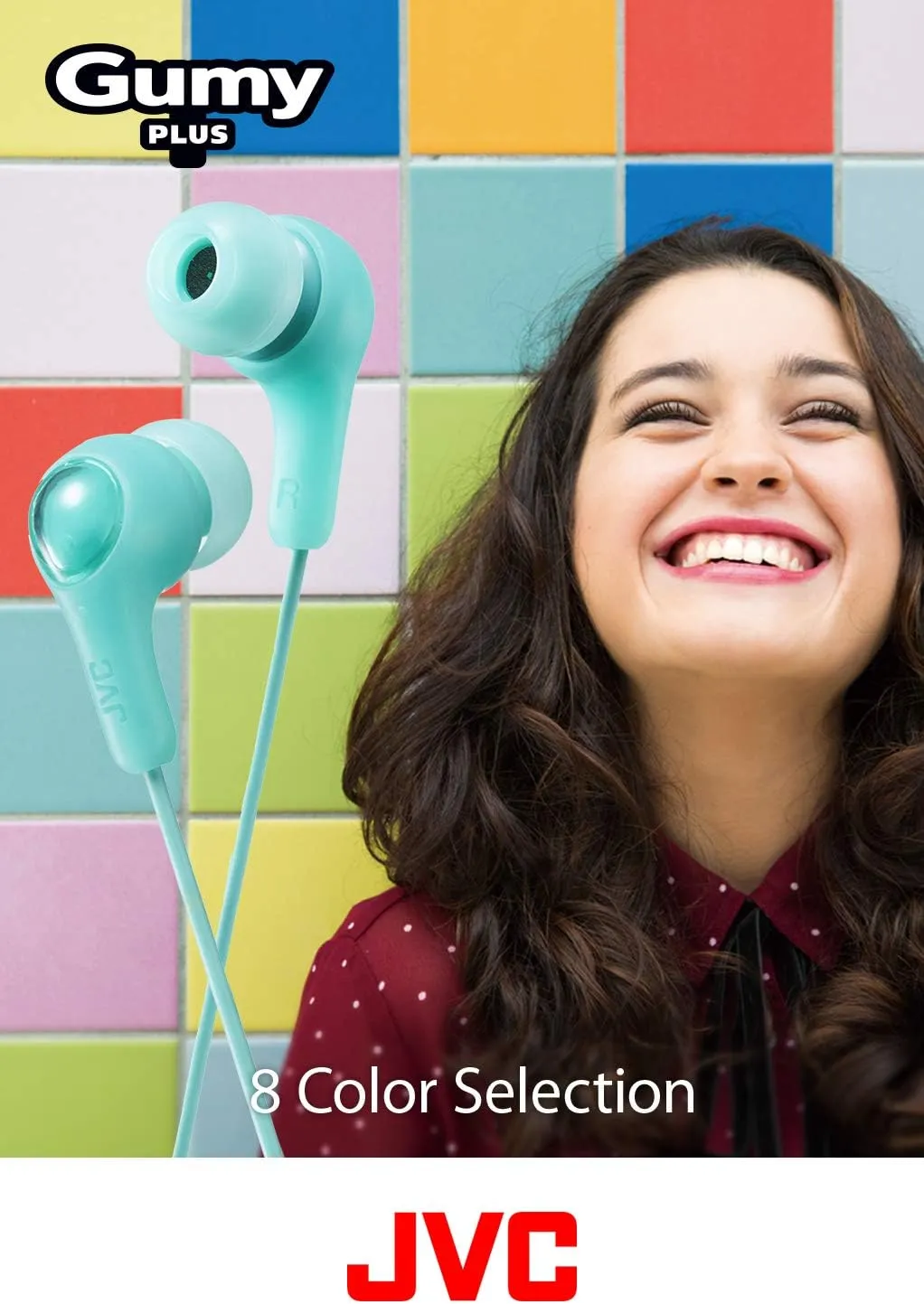 JVC Gumy in Ear Earbud Headphones, Powerful Sound, Comfortable and Secure Fit, Silicone Ear Pieces S/M/L - HAFX7G Green
