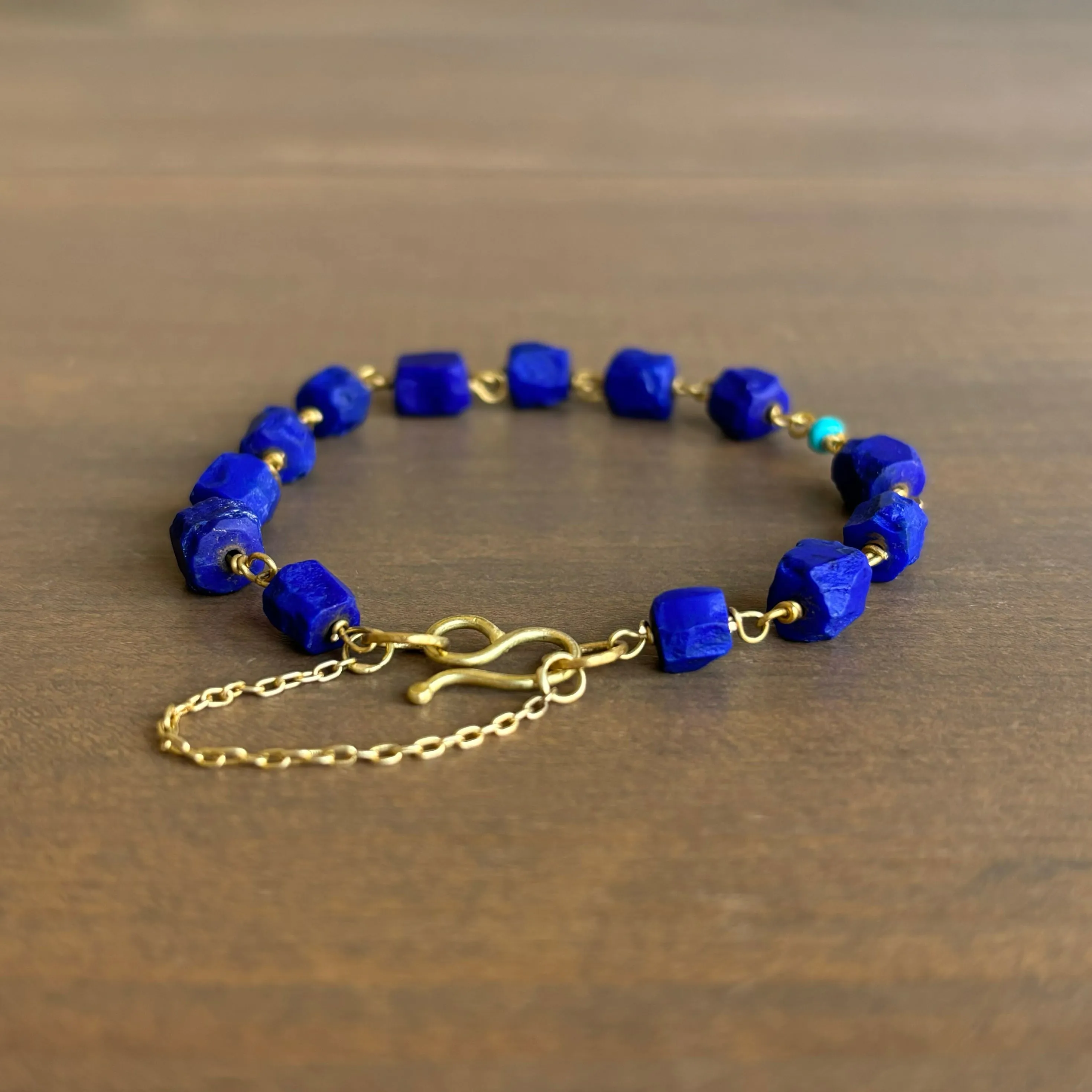 Lapis Bead Wrap Bracelet