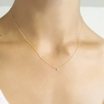 <!--NK700dia-->itty bitty circle necklace with diamond