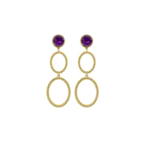 Lucie Double French Twist & Amethyst Earrings