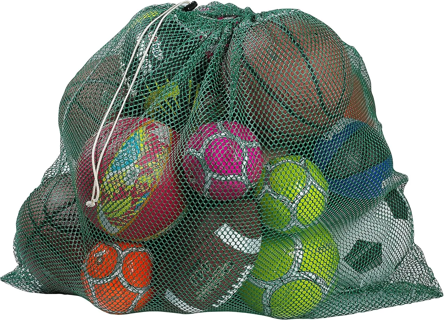 Mesh Equipment Bag - 32 x 36 and 24 x 36 - Adjustable, sliding drawstring cord closure. Perfect mesh bag for parent or coach, making it easy to transport and keeping your sporting gear organized.