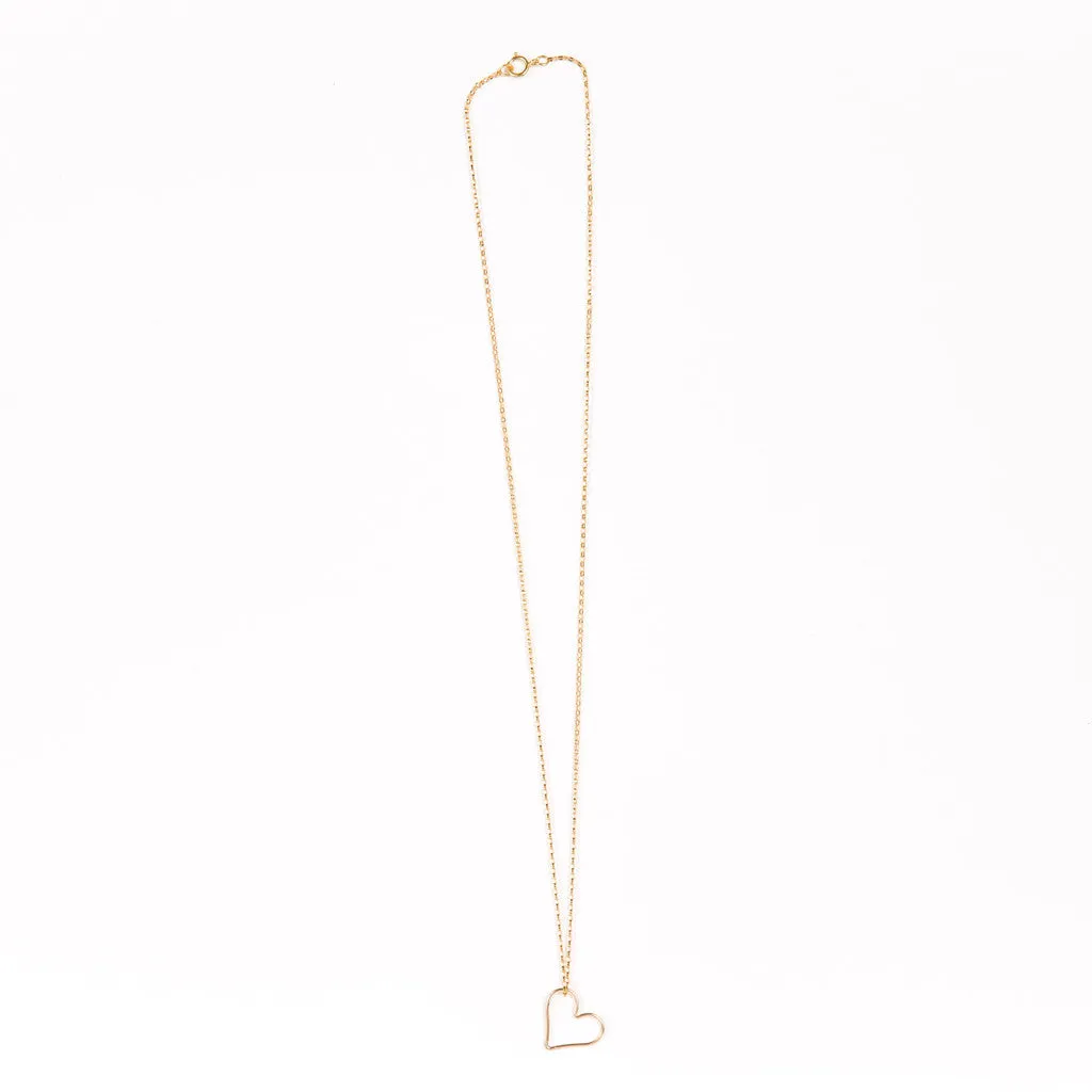 Outline Heart Necklace in Gold