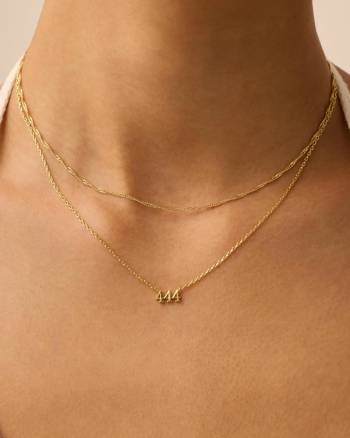PAVOI 14K Gold Plated Angel Number Pendant Layering Necklace for Women | 999 Lucky Numerology Singapore Chain Necklace