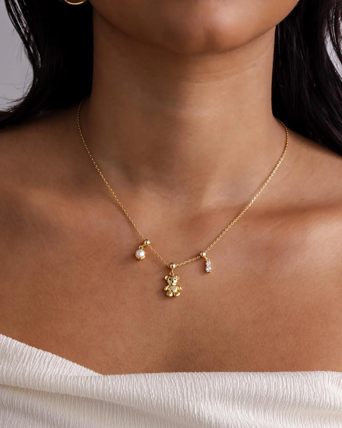 PAVOI Adjustable Whimsical Gold Charm Necklace for Women, 14K Gold Plated Cute Dainty Pendant Necklaces with Charms Set, Hypoallergenic Chain Trendy Cubic Zirconia Heart Religious Sports Pearl Pendant