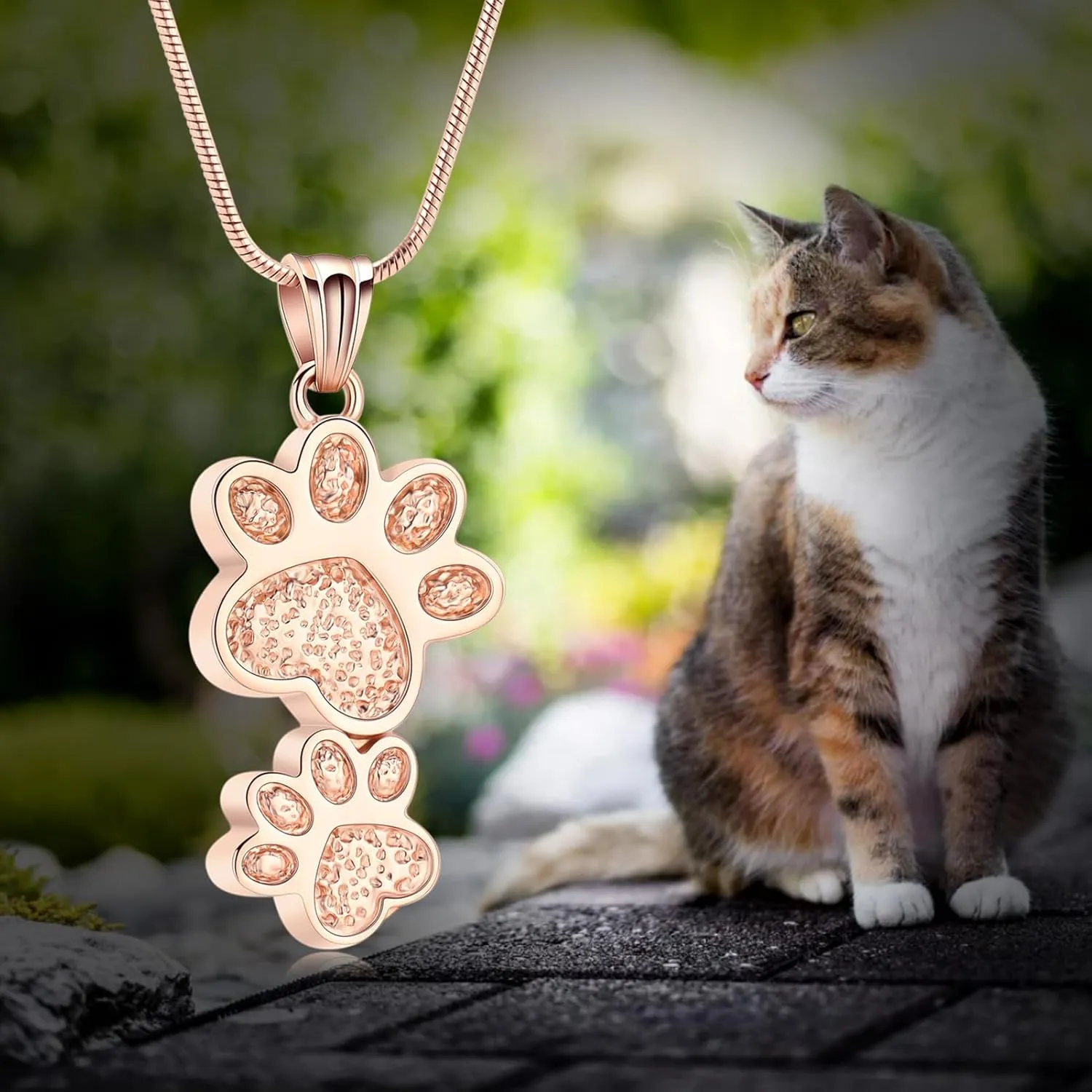 Paw Print Cremation Jewelry for Ashes for Pet Infinity Cross Urn Necklace for Ashes Stainless Steel Ashes Pendant Keepsake Memorial Jewelry for Dog Cat Ashes