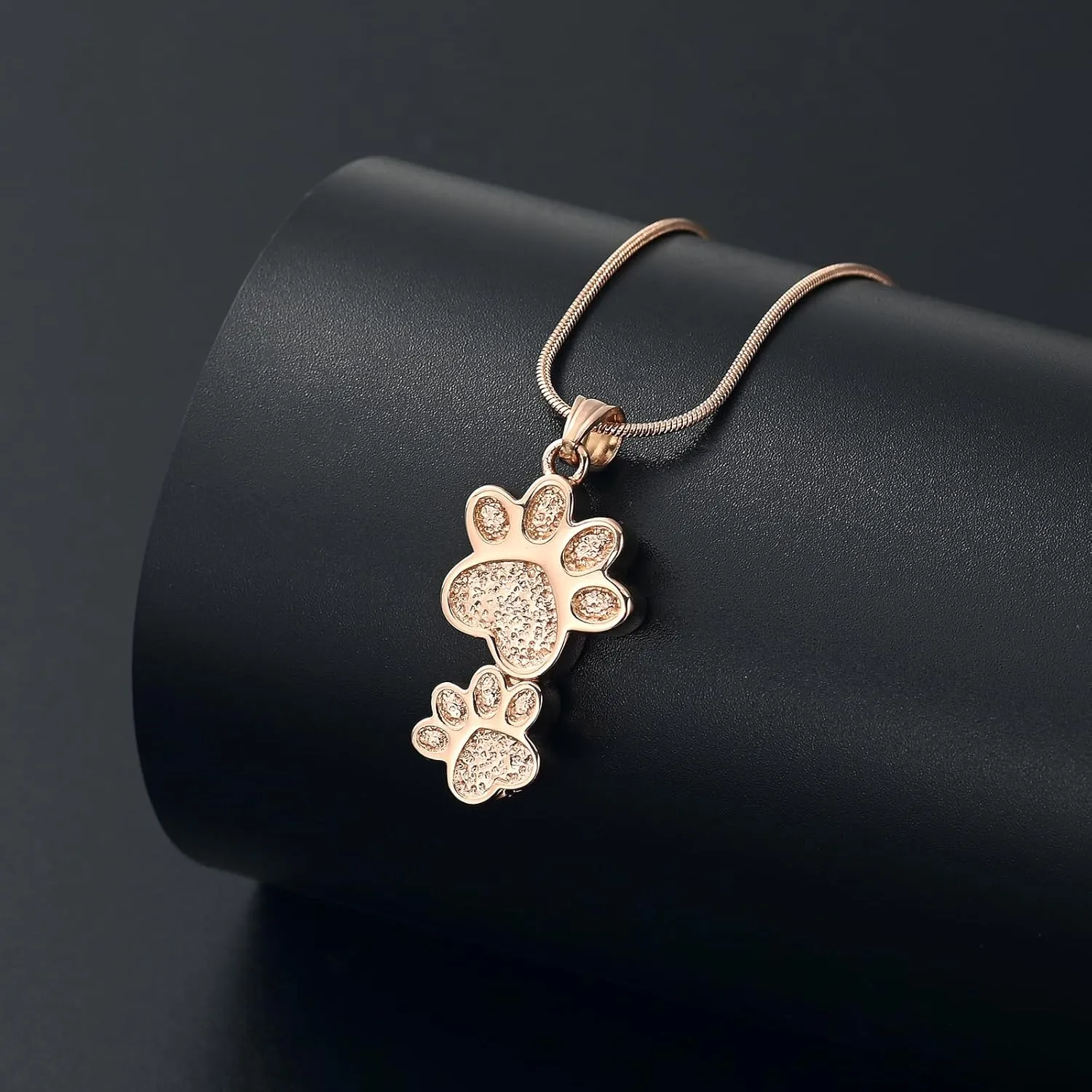 Paw Print Cremation Jewelry for Ashes for Pet Infinity Cross Urn Necklace for Ashes Stainless Steel Ashes Pendant Keepsake Memorial Jewelry for Dog Cat Ashes