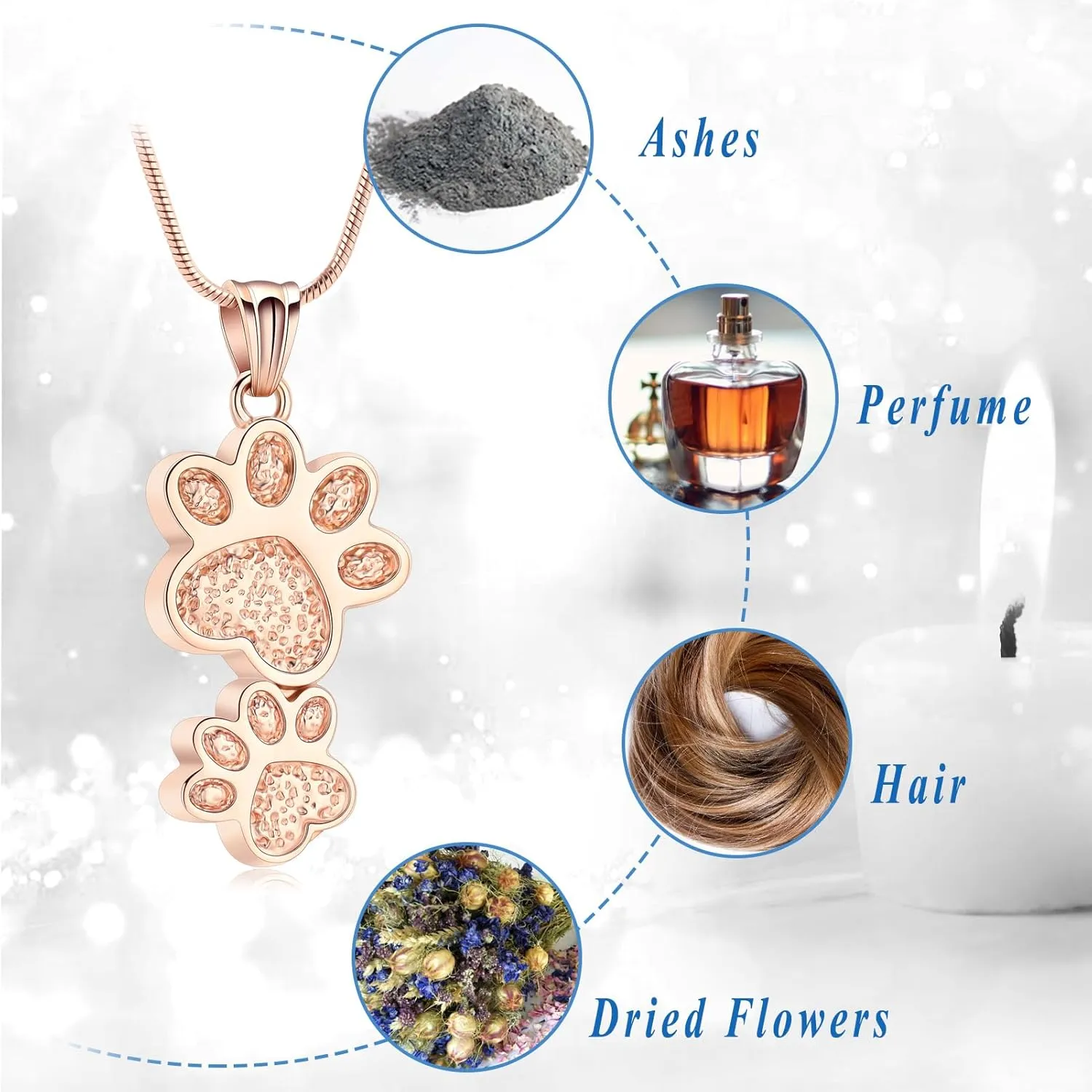 Paw Print Cremation Jewelry for Ashes for Pet Infinity Cross Urn Necklace for Ashes Stainless Steel Ashes Pendant Keepsake Memorial Jewelry for Dog Cat Ashes