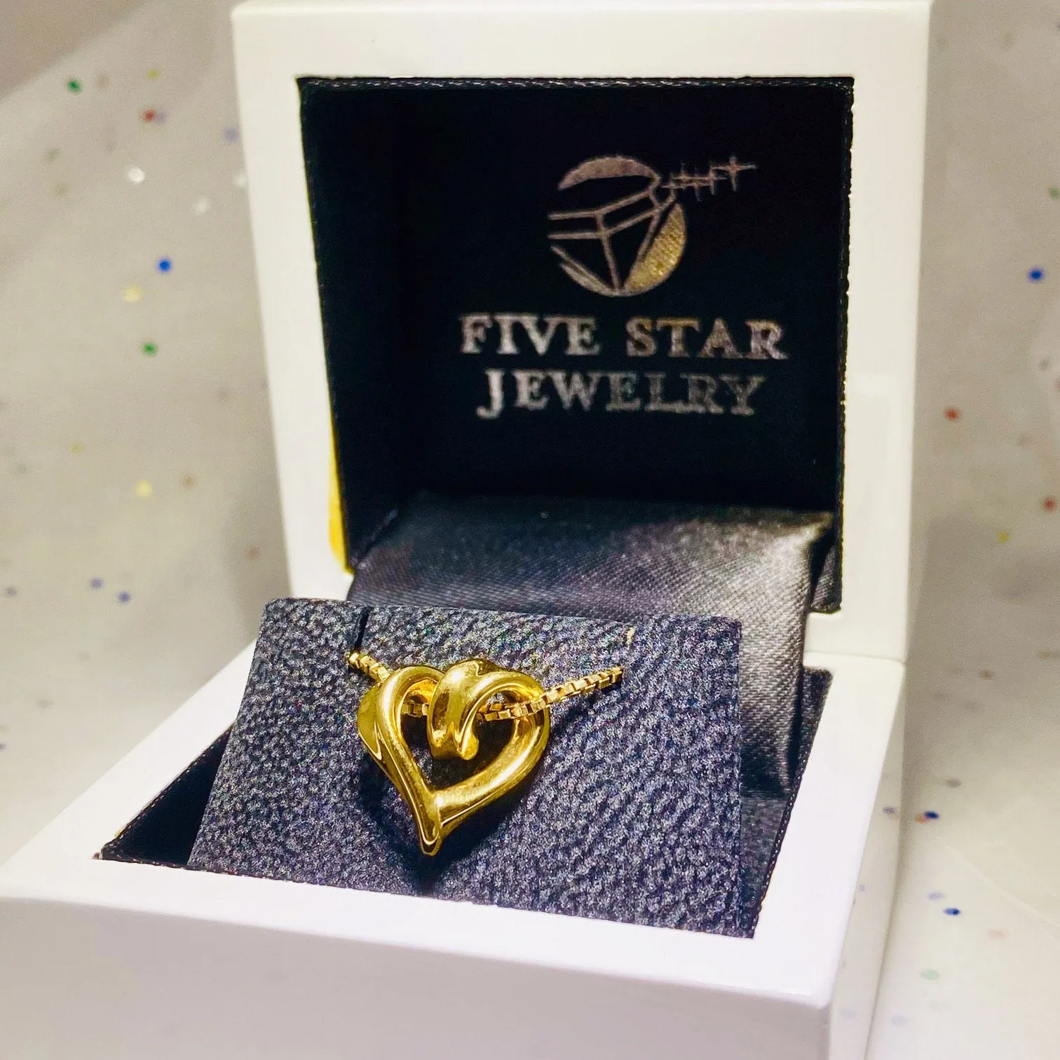 "My Heart Is Wrapped Around You" Heart Ribbon Necklace