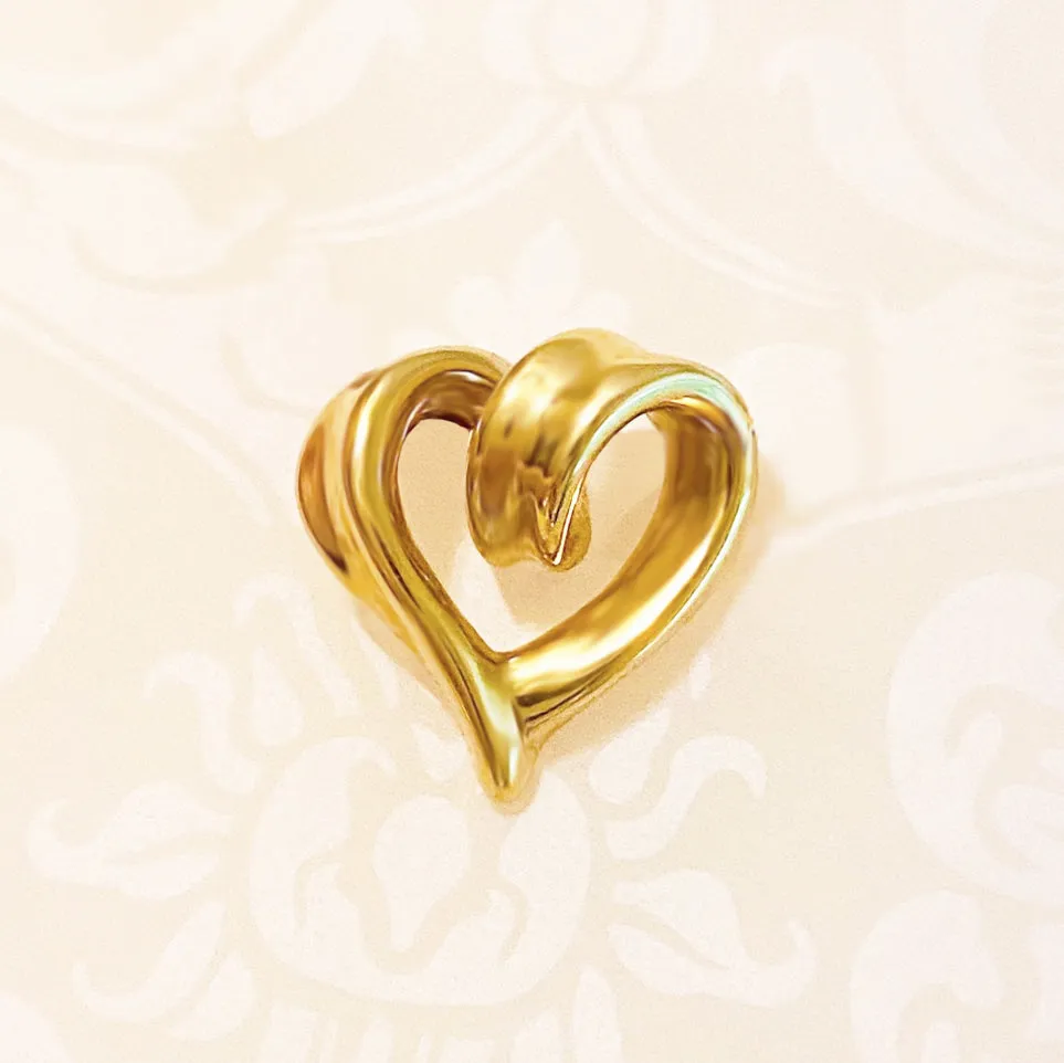 "My Heart Is Wrapped Around You" Heart Ribbon Necklace