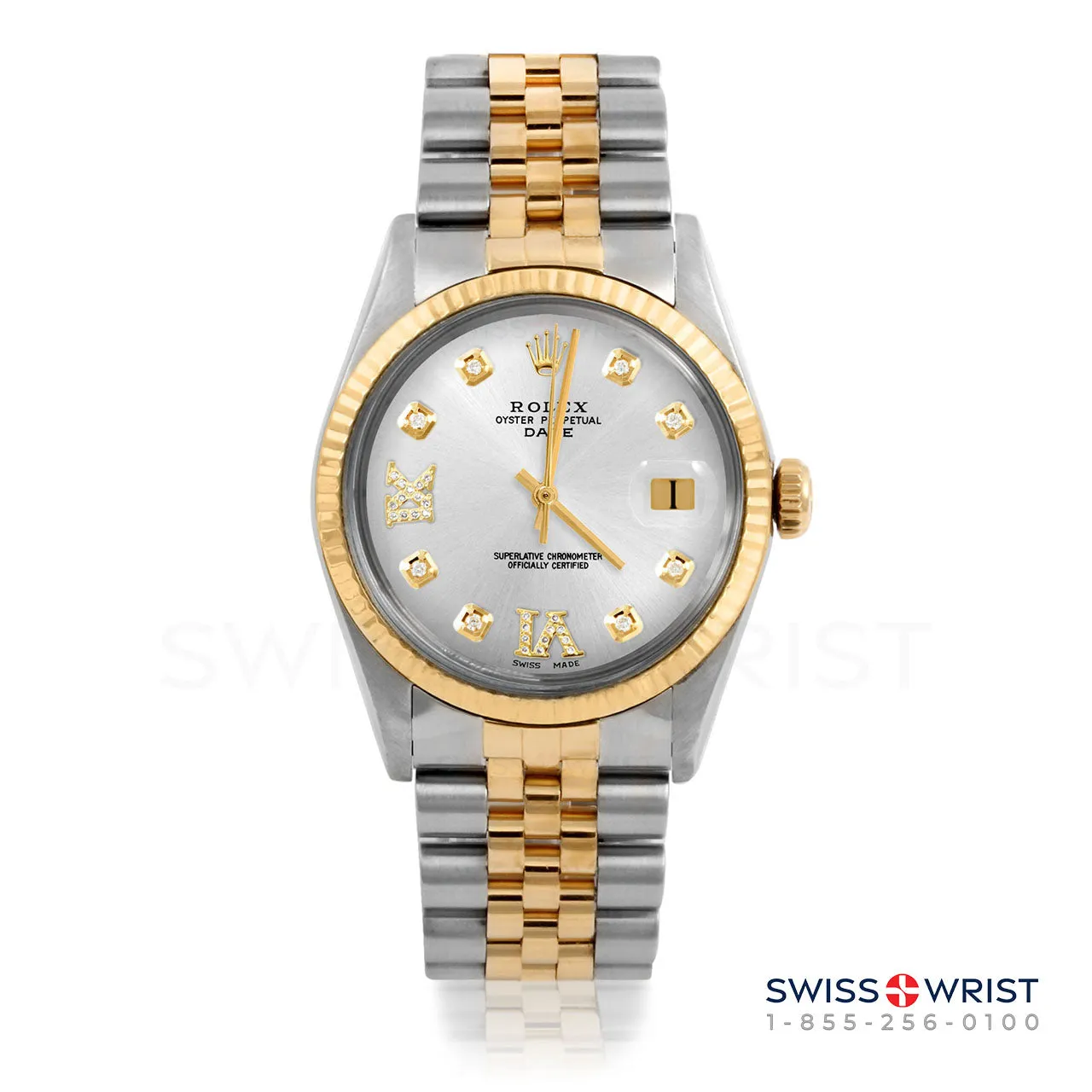 Rolex Date 34mm | 1500-TT-SLV-8DR69-FLT-JBL
