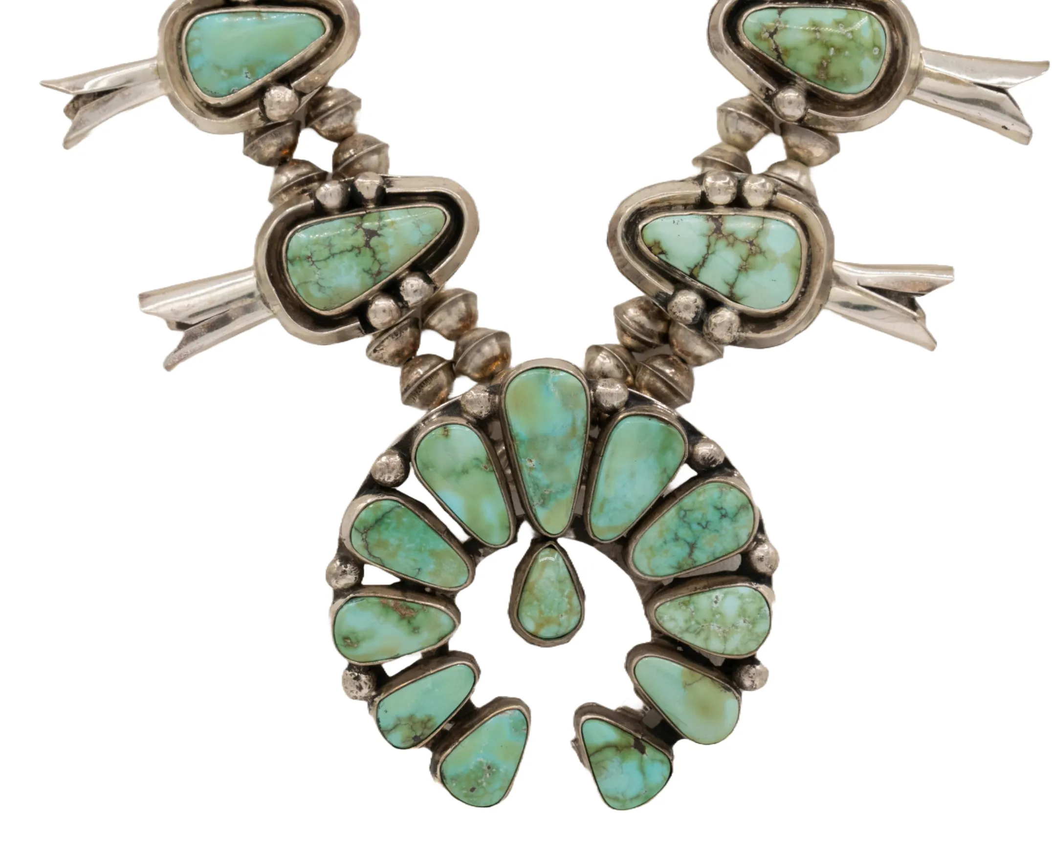 Sonoran Turquoise Squash Blossom Necklace | Joelias Draper