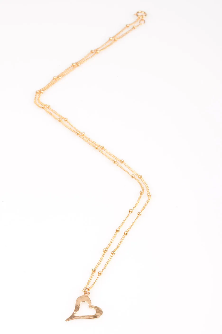 Tilted Gold Heart Necklace