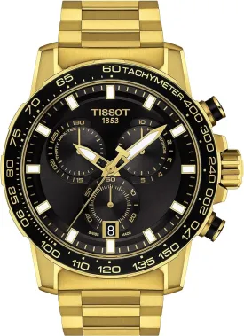 Tissot Supersport Chronograph Quartz 45.5mm Yellow Gold PVD Coated Stainless Watch T125.617.33.051.01