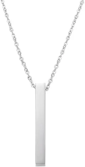 Todu Stainless Steel Couple Necklace for Men and Women, Pendant Men??s Necklace Jewelry Length 22inch Bar Pendant Necklaces
