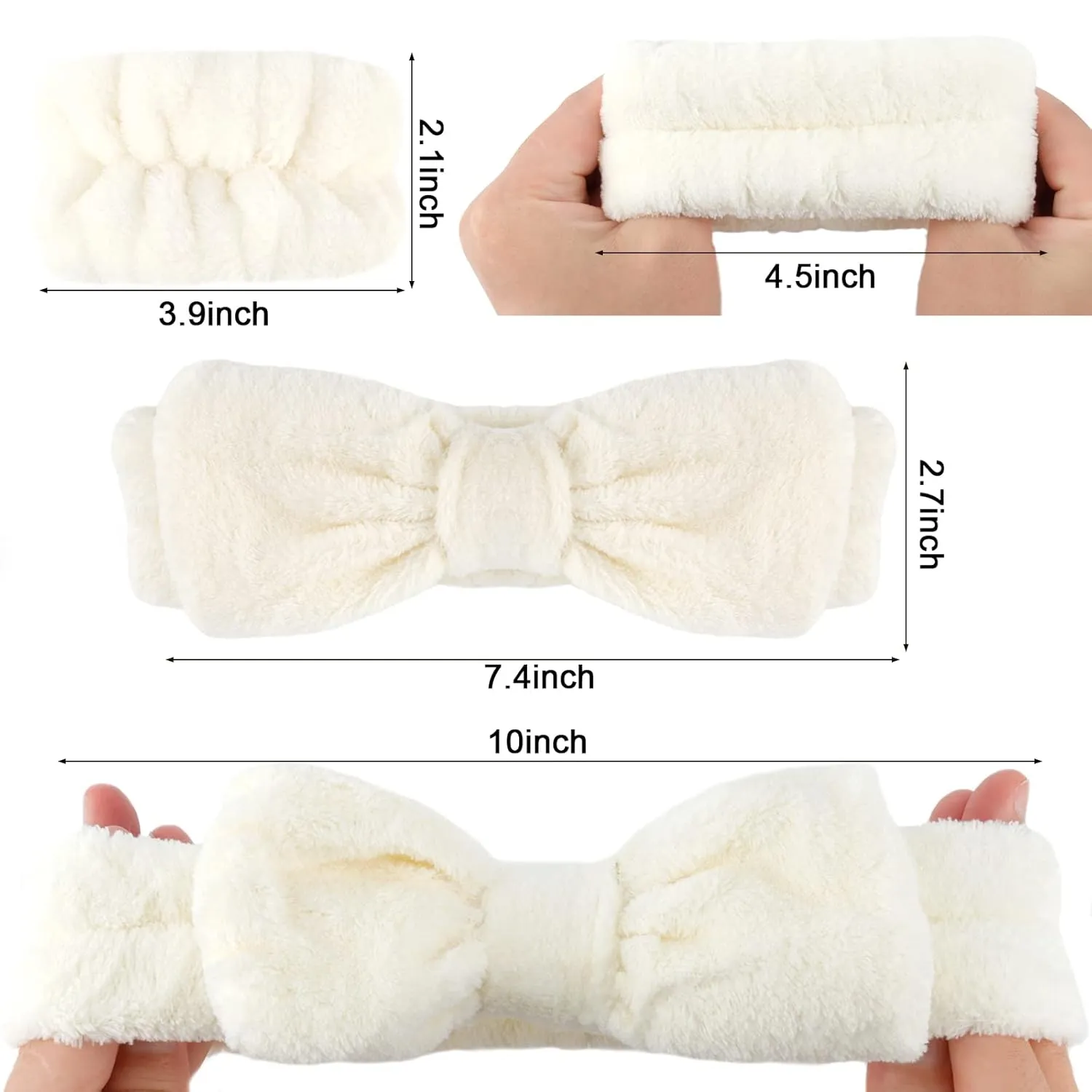 WHAVEL 6PCS Spa Headband and Wristband Set, Face Wash Headband Makeup Skincare Headband Wrist Bands for Washing Face