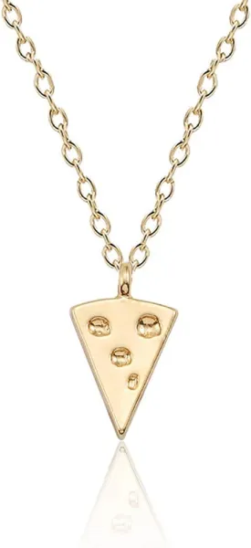 YOOESTORES82 Cute Geometric Triangle Cheese Pendant Necklace,Creative Cheese Stitching Chain Good Friend Soul Sister Necklace for Women Gift Jewelry